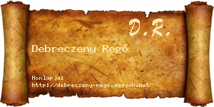 Debreczeny Regő névjegykártya