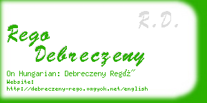 rego debreczeny business card